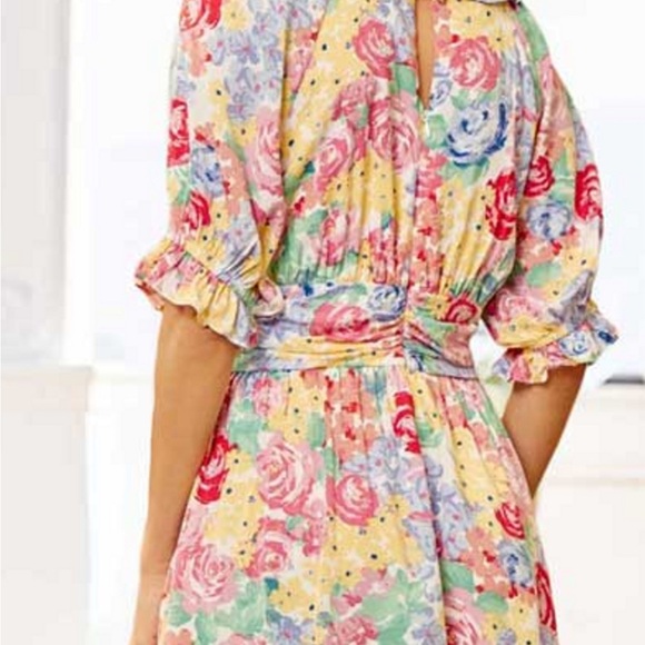 Emily Wonder Laurel Floral Dress in Ivory Multi size 1X - Picture 2 of 6